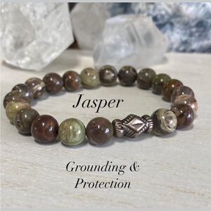 2/$40 - Gorgeous Jasper Gemstone Bracelet - Unisex- 8mm